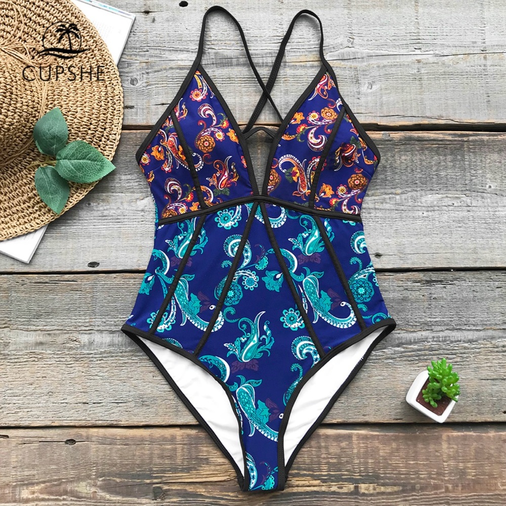 NWOT Cupshe paisley one piece swimsuit